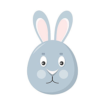 兔子,面具,隔绝,白色背景,野兔,灰色,卡通,脸,庆贺,高兴,活动,幼儿园,生日,孩子,假日,节日,不干胶,幼儿,矢量,风格