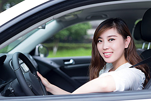 美女,年轻,亚洲女性,驾驶,汽车
