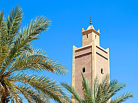 摩洛哥,德拉河谷,清真寺,尖塔