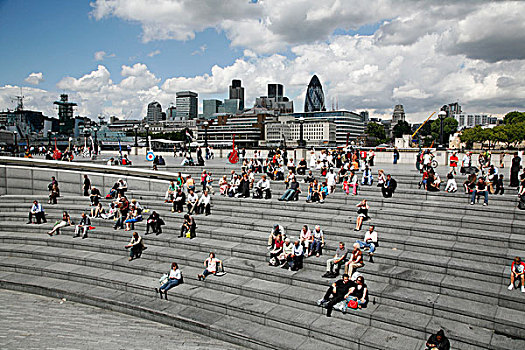 观众,舀具,旁侧,市政厅,正面,城市,伦敦,天际线,英国