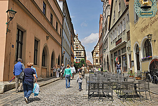 市场街道,罗腾堡,罗滕堡,巴伐利亚,德国,欧洲