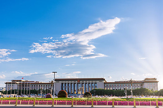 北京人民大会堂建筑远景