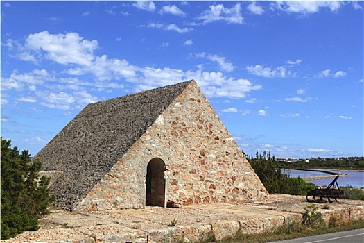 三角形,石头,砖石建筑,福门特拉岛