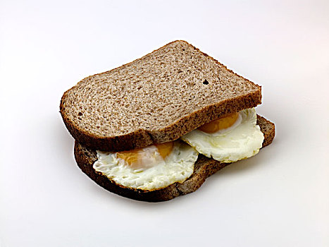 煎鸡蛋,三明治,黑面包