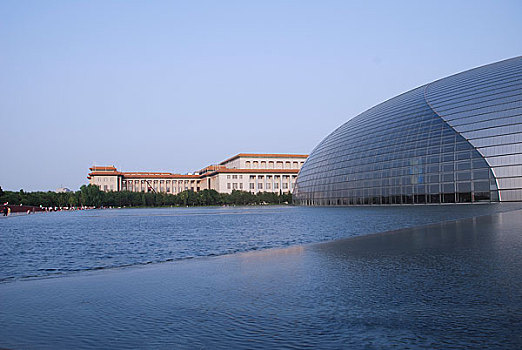 中国国家大剧院与人民大会堂