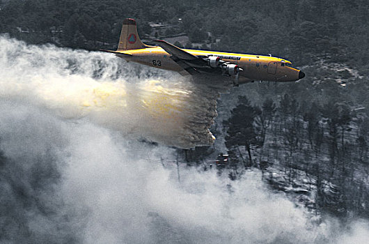 法国,普罗旺斯,消防,飞机,落下,火,森林火灾