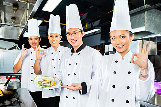 亚洲人,厨师,酒店,餐厅厨房
