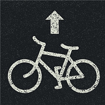 自行车,路标,箭头,沥青,背景,矢量