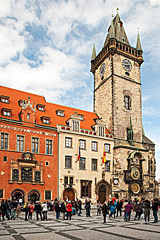 老市政厅,塔,建筑,旧城广场,布拉格