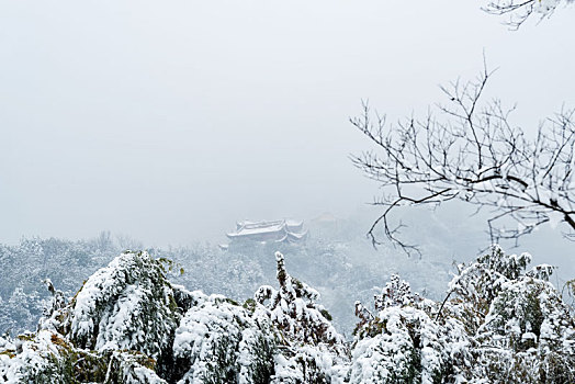 杭州湘湖老虎洞景区雪景