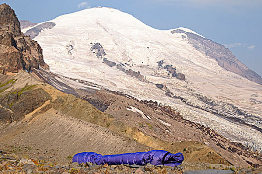 睡袋,展示,山脊,雷尼尔山国家公园