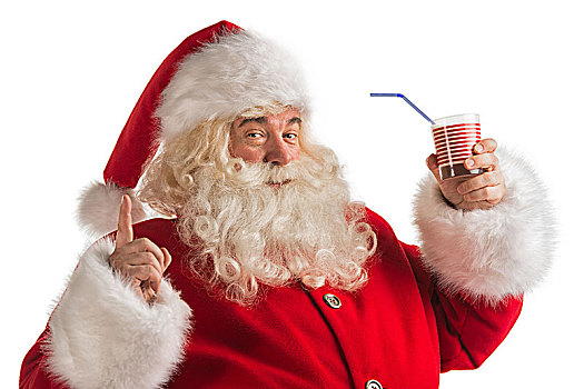 头像,圣诞老人,喝,牛奶,玻璃杯,贺卡,背景