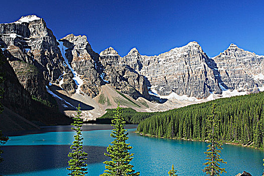冰碛湖,十峰谷,班芙国家公园,艾伯塔省,加拿大