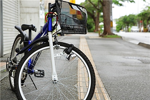 自行车,停放,城市街道