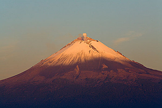 火山,早晨,亮光,柏布拉,墨西哥,北美