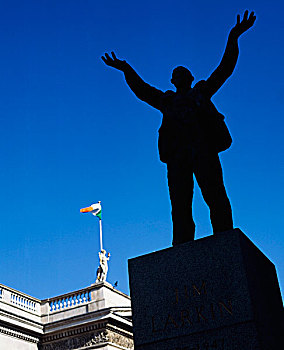 雕塑,街道,都柏林,城市,爱尔兰,社会主义,激进