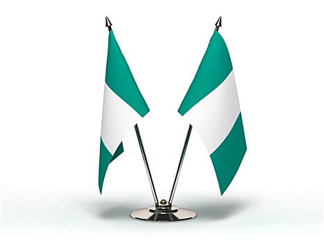 微型,旗帜,尼日利亚,隔绝