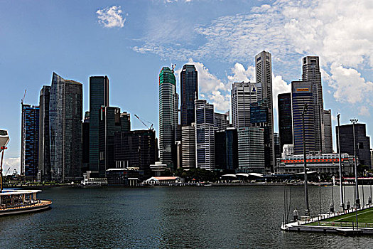 天际线,金融区,码头,湾,新加坡