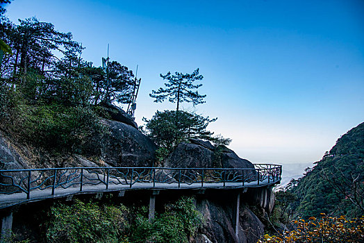 江西上饶三清山阳光海岸峡谷栈道