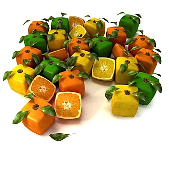 立方体,柑橘