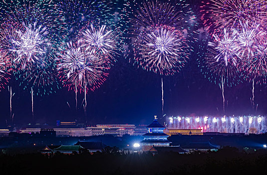 建国七十周年烟花表演