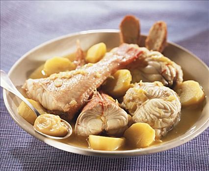 浓味鱼肉汤,土豆,马赛,法国