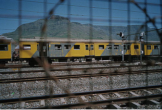 火车,刺铁丝网,开普敦,南非