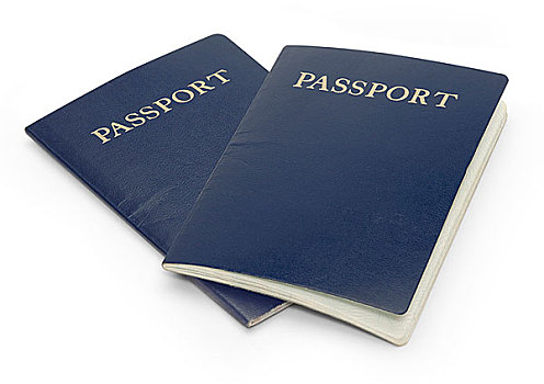 两个,护照,隔绝,白色背景