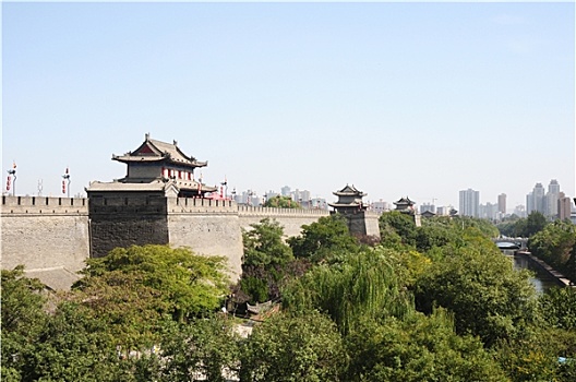 古城,墙壁,西安,中国