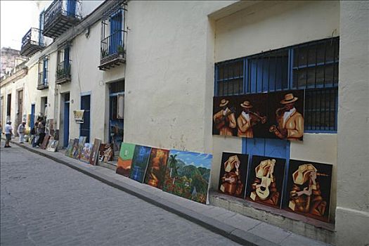 绘画,售出,街上,哈瓦那,古巴,加勒比海,美洲