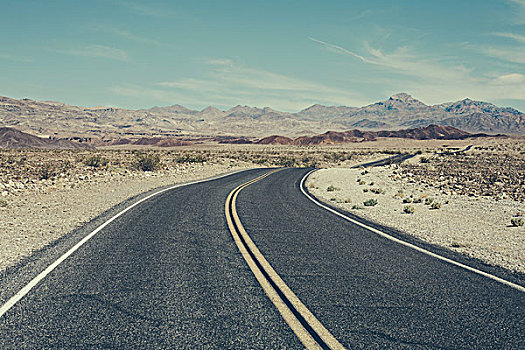 弯道,荒芜,靠近,死亡谷国家公园,美国
