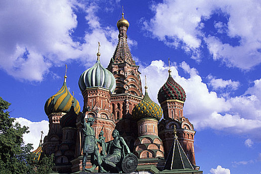 俄罗斯,莫斯科,红场,圣巴西尔大教堂,纪念建筑
