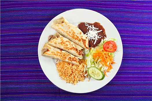 玉米煎饼,墨西哥,卷,食物,米饭沙拉