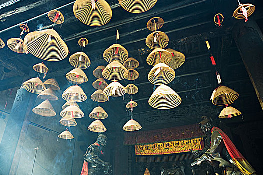 香,悬挂,天花板,中国寺庙