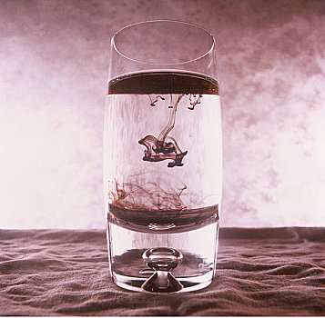 污染,水,玻璃杯