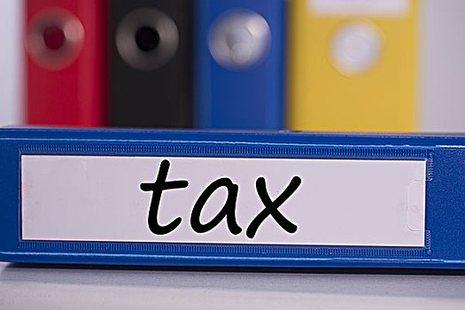 税,蓝色背景,商务,活页文件夹