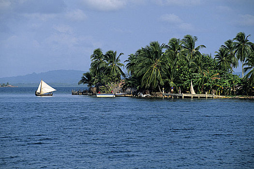 巴拿马,岛屿,航行,独木舟