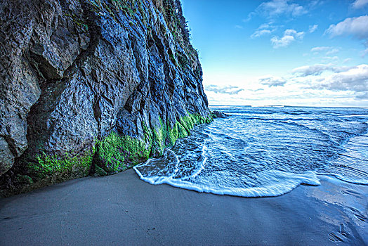 海洋,水,向上,海滩,岩石墙,搂抱,公园,北方,俄勒冈