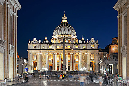 梵蒂冈城,大教堂,夜晚