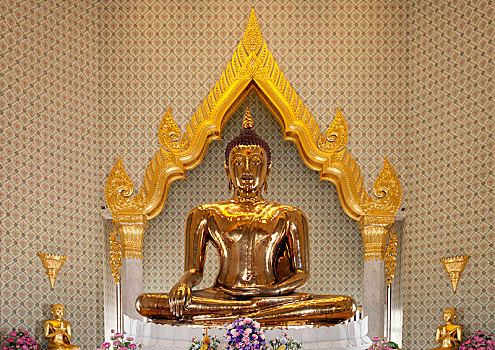 金色,佛,坚实,佛像,寺院,曼谷,泰国,亚洲