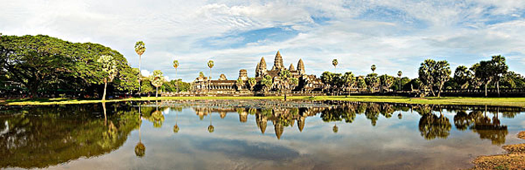 柬埔寨,吴哥,全景,图像,吴哥窟,庙宇