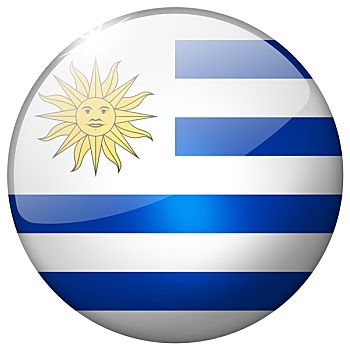乌拉圭,圆,玻璃,扣