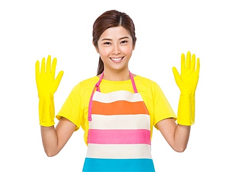 家务员,穿戴,塑料制品,手套