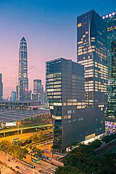 中国广东深圳福田中心区都市夜景