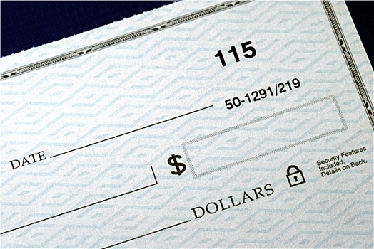 书写,美元,数量,支票,隔绝,蓝色背景