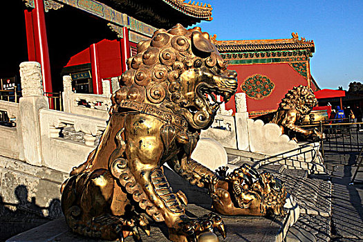 北京故宫铜狮