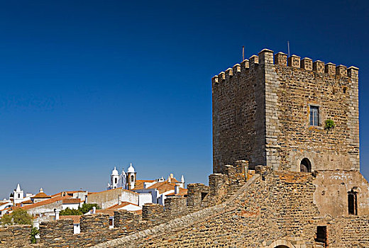 赤陶,屋顶,蒙萨拉什,城堡,葡萄牙