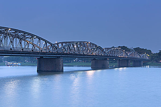 桥,夜晚,色调,越南,亚洲