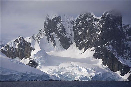 冰河,入口,雷麦瑞海峡,南极半岛,南极