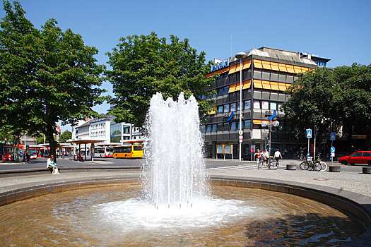 喷泉,银行,北莱茵威斯特伐利亚,德国,欧洲